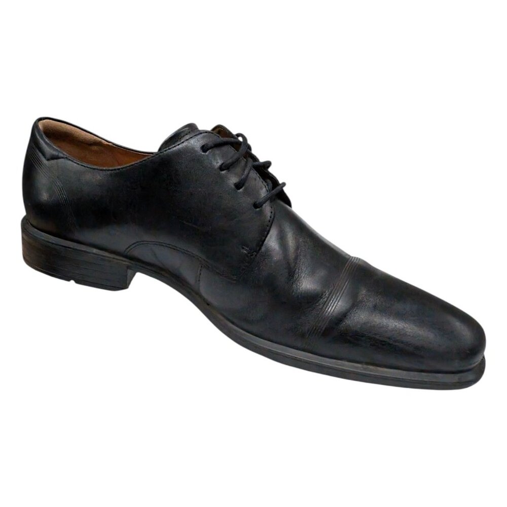 ECCO Derby Leather Dress Shoes Mens Black Lace Up Size EU 46 US 12